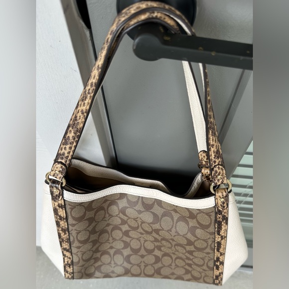 Coach Kristy Snakeskin Leather Triple
Compartment Large Shoulder Bag C7332 VGC - Picture 12 of 16